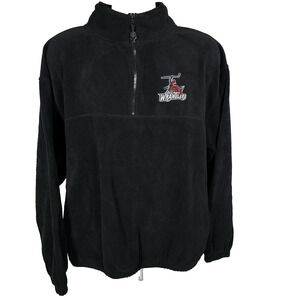 Las Vegas Wranglers Hockey Unisex L Black Fleece Pullover Jacket Logo ECHL HTF